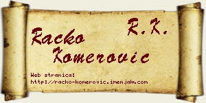 Racko Komerović vizit kartica